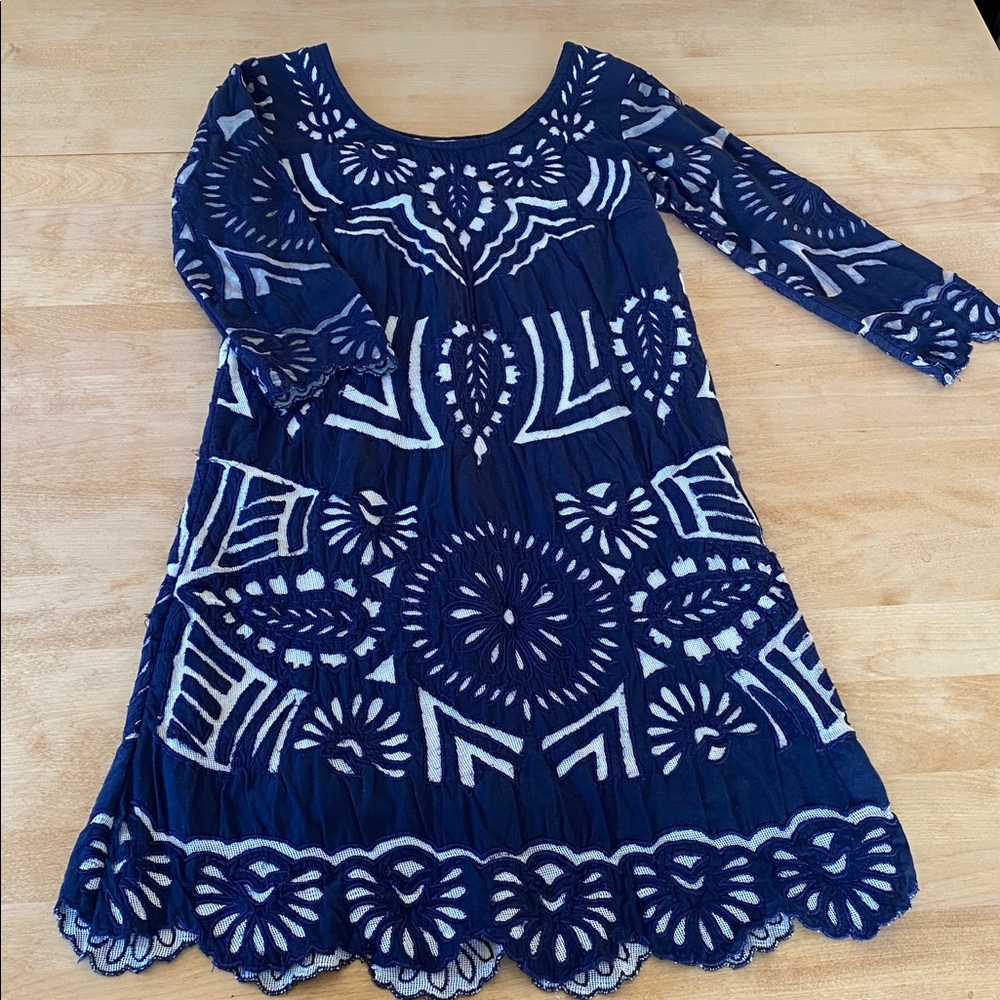 Kas New York Navy and White Cotton Dress
